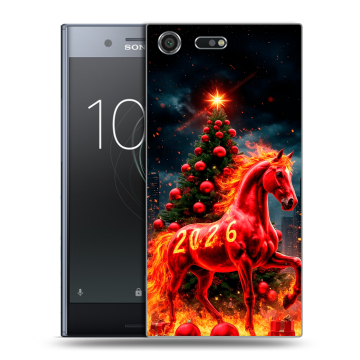 Силиконовый чехол на Sony Xperia XZ Premium с принтом Новый год