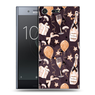 Силиконовый чехол на Sony Xperia XZ Premium с принтом Новый год