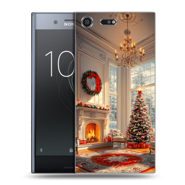 Силиконовый чехол на Sony Xperia XZ Premium с принтом Новый год