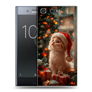Силиконовый чехол на Sony Xperia XZ Premium с принтом Новый год