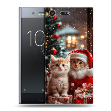 Силиконовый чехол на Sony Xperia XZ Premium с принтом Новый год