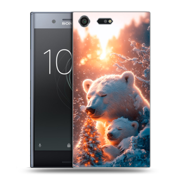 Силиконовый чехол на Sony Xperia XZ Premium с принтом Новый год