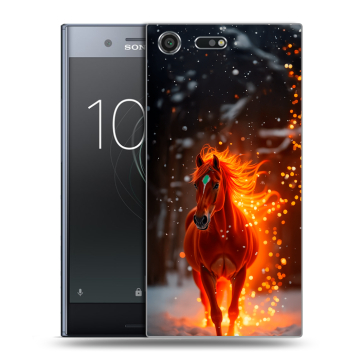 Силиконовый чехол на Sony Xperia XZ Premium с принтом Новый год