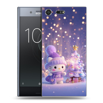 Силиконовый чехол на Sony Xperia XZ Premium с принтом Новый год