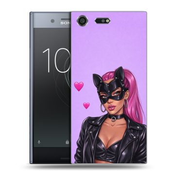 Силиконовый чехол на Sony Xperia XZ Premium с принтом женский