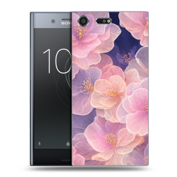 Силиконовый чехол на Sony Xperia XZ Premium с принтом женский