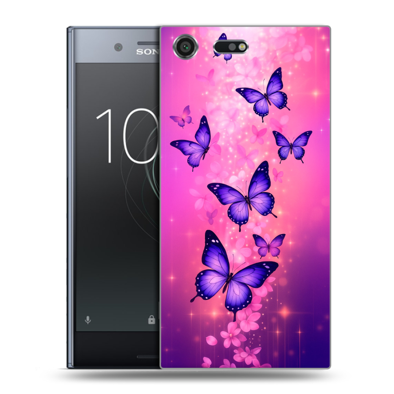 Силиконовый чехол на Sony Xperia XZ Premium с принтом Бабочки Силиконовый чехол на Sony Xperia XZ Premium с принтом Бабочки