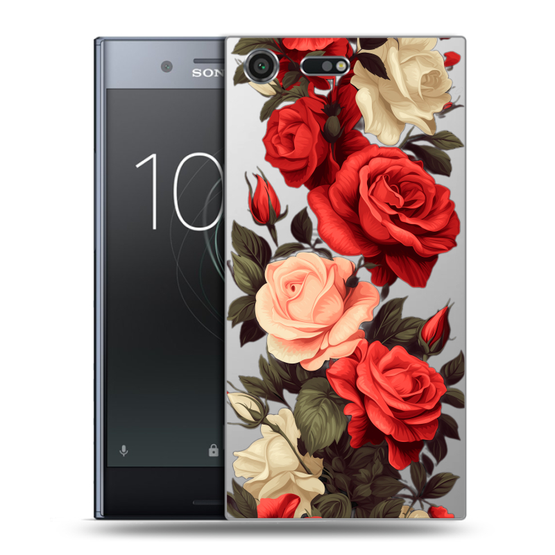 Силиконовый чехол на Sony Xperia XZ Premium с принтом Розы Силиконовый чехол на Sony Xperia XZ Premium с принтом Розы