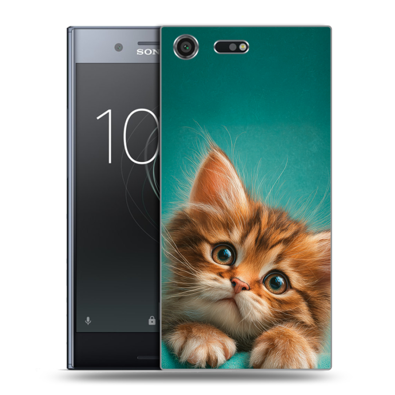 Силиконовый чехол на Sony Xperia XZ Premium с принтом котенок Силиконовый чехол на Sony Xperia XZ Premium с принтом котенок
