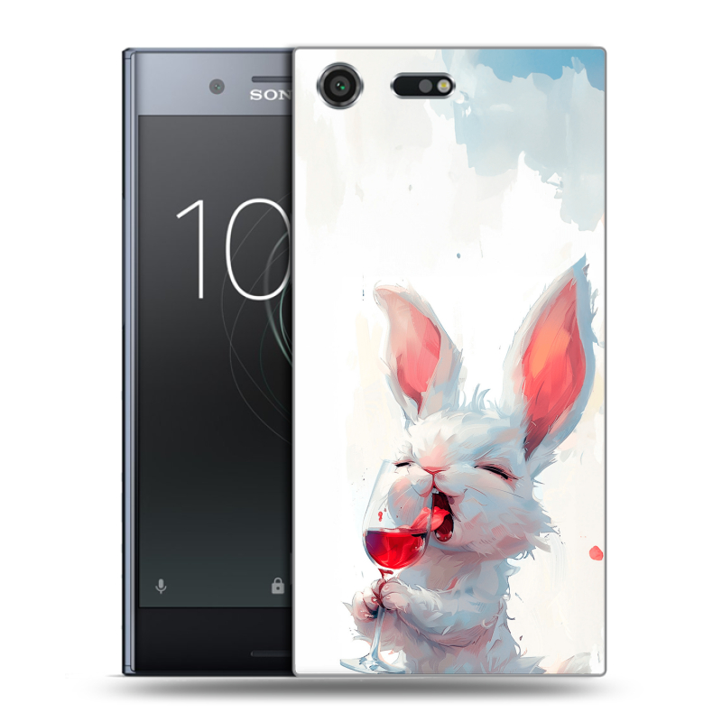 Силиконовый чехол на Sony Xperia XZ Premium с принтом кролик зайчик Силиконовый чехол на Sony Xperia XZ Premium с принтом кролик зайчик