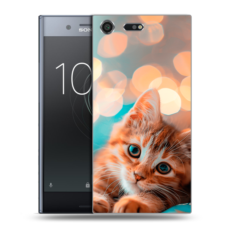 Силиконовый чехол на Sony Xperia XZ Premium с принтом котик Силиконовый чехол на Sony Xperia XZ Premium с принтом котик