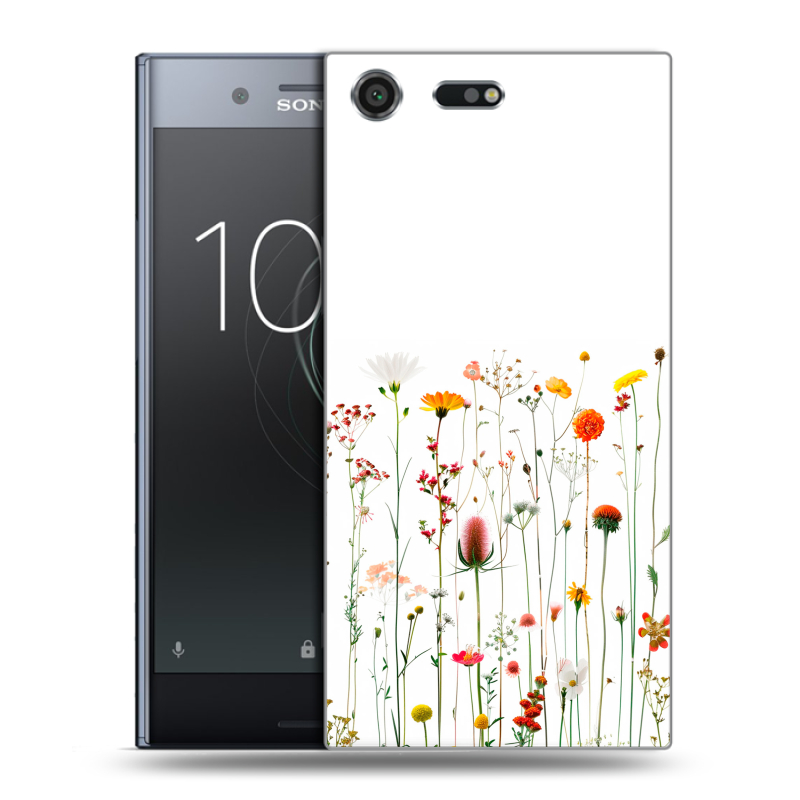 Силиконовый чехол на Sony Xperia XZ Premium с принтом цветы Силиконовый чехол на Sony Xperia XZ Premium с принтом цветы