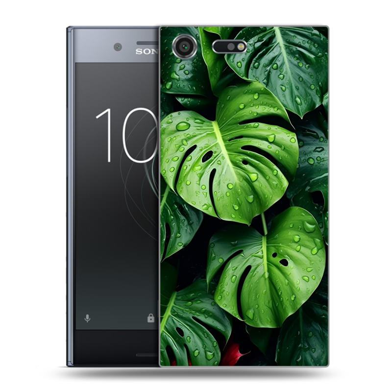 Силиконовый чехол на Sony Xperia XZ Premium с принтом Листья Силиконовый чехол на Sony Xperia XZ Premium с принтом Листья