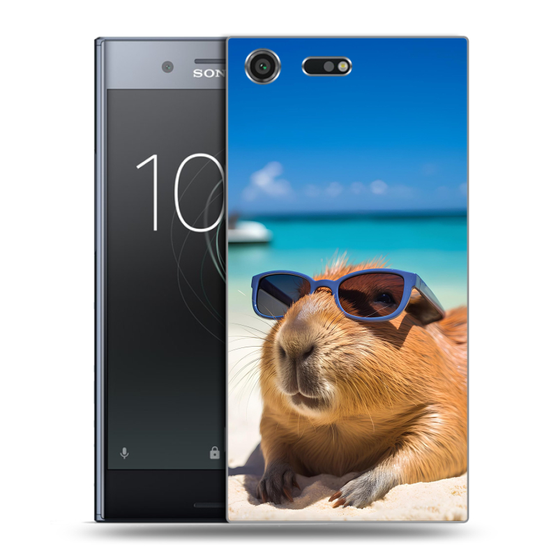 Силиконовый чехол на Sony Xperia XZ Premium с принтом Капибара Силиконовый чехол на Sony Xperia XZ Premium с принтом Капибара