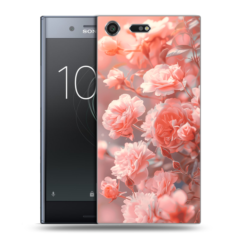 Силиконовый чехол на Sony Xperia XZ Premium с принтом Розы цветы Силиконовый чехол на Sony Xperia XZ Premium с принтом Розы цветы