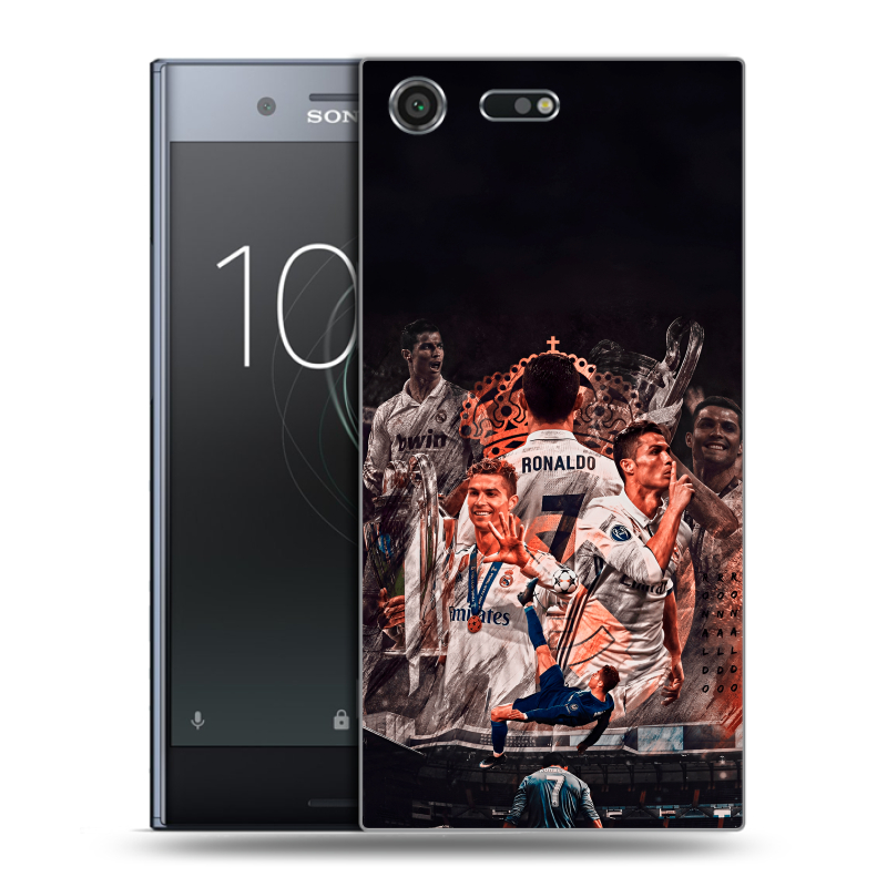 Силиконовый чехол на Sony Xperia XZ Premium с принтом Реал Роналдо Real Ronaldo Силиконовый чехол на Sony Xperia XZ Premium с принтом Реал Роналдо Real Ronaldo
