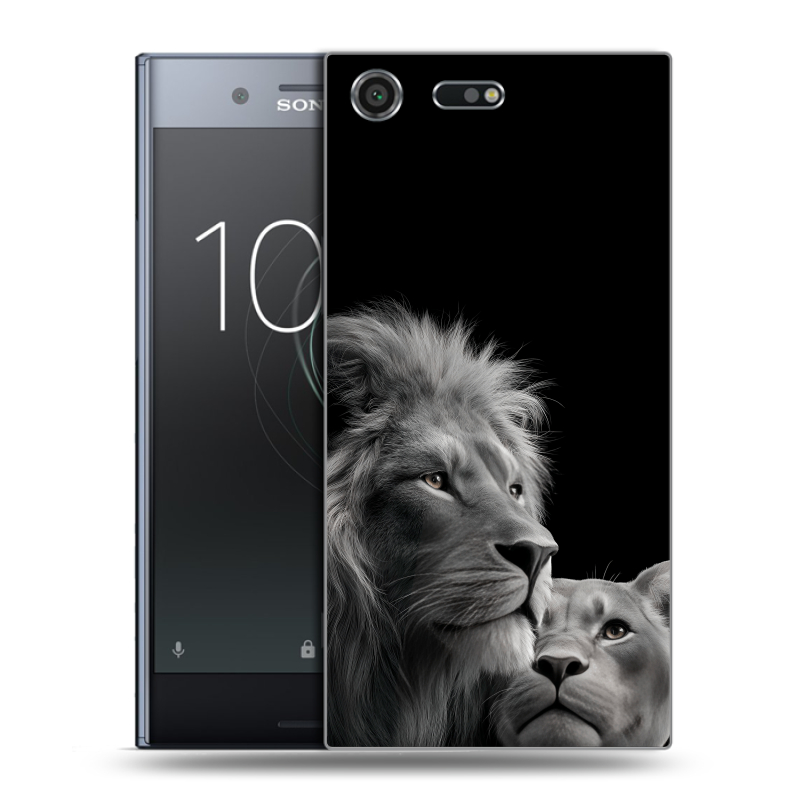 Силиконовый чехол на Sony Xperia XZ Premium с принтом Лев кошки Силиконовый чехол на Sony Xperia XZ Premium с принтом Лев кошки