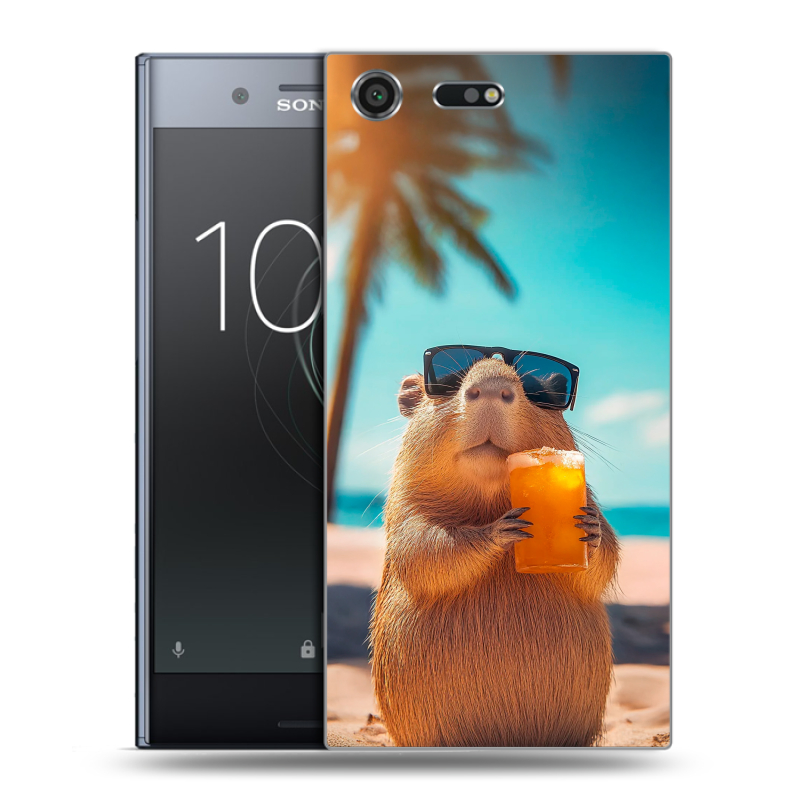 Силиконовый чехол на Sony Xperia XZ Premium с принтом Капибара Силиконовый чехол на Sony Xperia XZ Premium с принтом Капибара