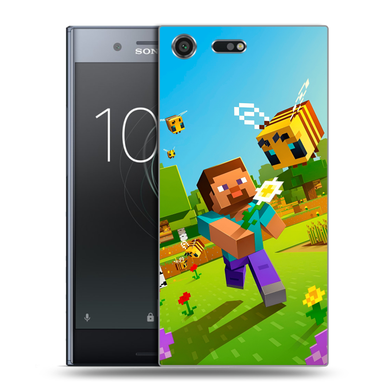 Силиконовый чехол на Sony Xperia XZ Premium с принтом Майнкрафт Minecraft Силиконовый чехол на Sony Xperia XZ Premium с принтом Майнкрафт Minecraft