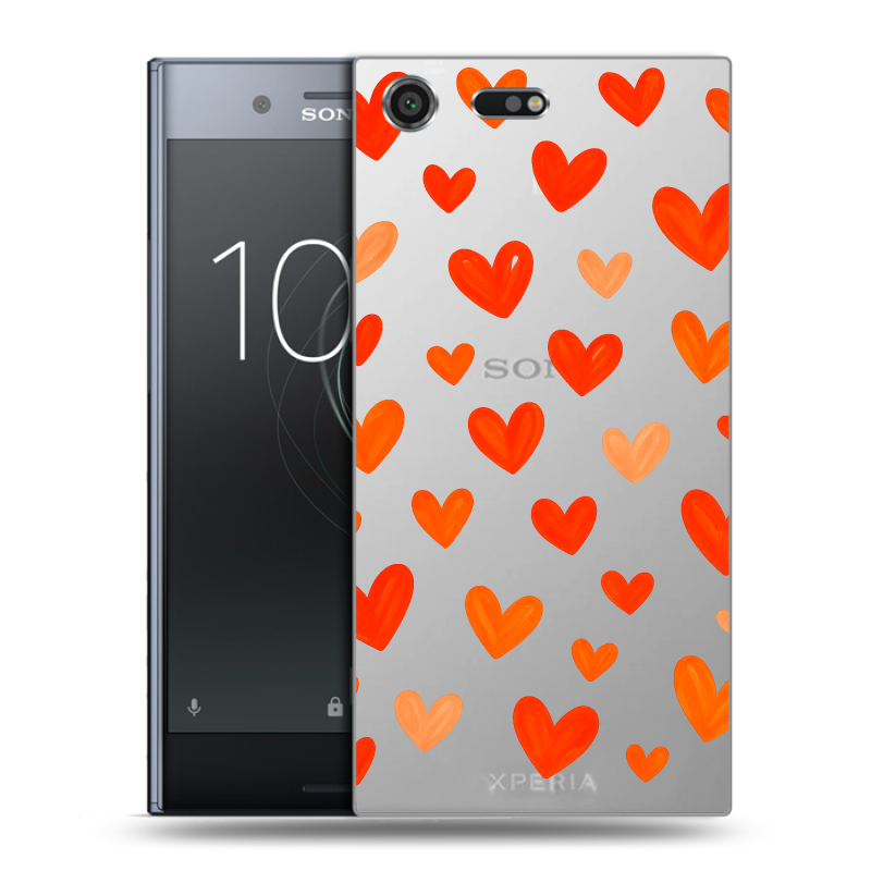 Силиконовый чехол на Sony Xperia XZ Premium с принтом Сердечки Силиконовый чехол на Sony Xperia XZ Premium с принтом Сердечки