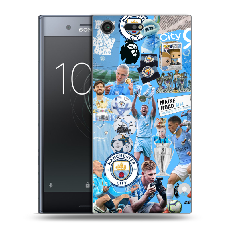 Силиконовый чехол на Sony Xperia XZ Premium с принтом Man City Манчестер Сити Силиконовый чехол на Sony Xperia XZ Premium с принтом Man City Манчестер Сити
