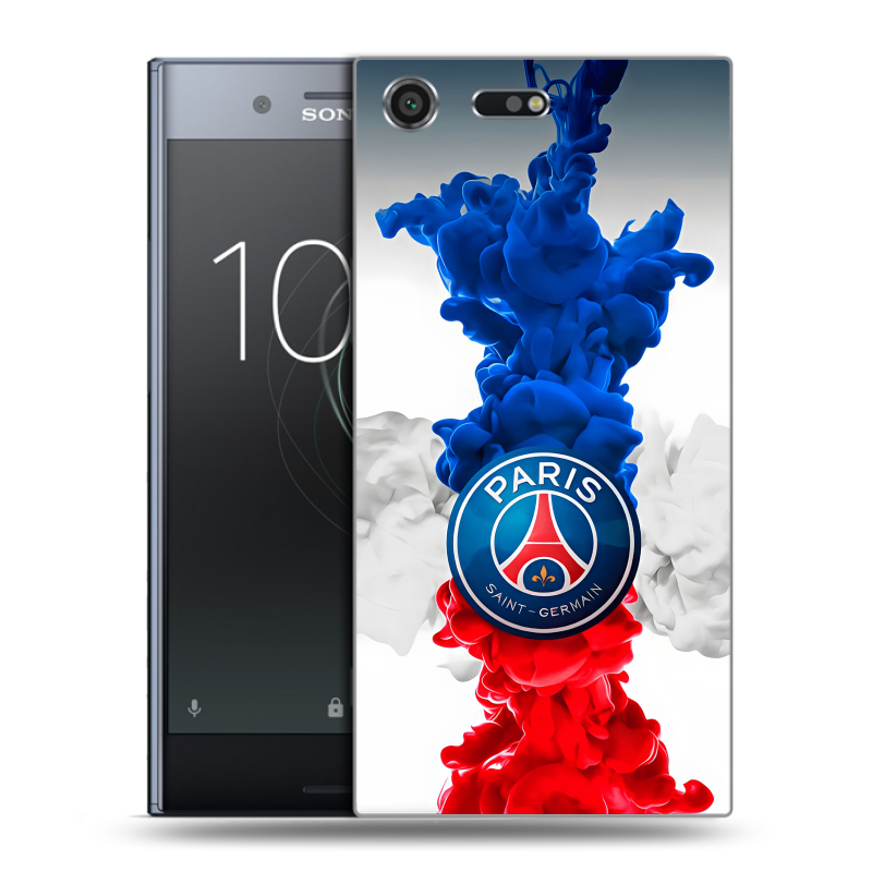 Силиконовый чехол на Sony Xperia XZ Premium с принтом PSG ПСЖ Силиконовый чехол на Sony Xperia XZ Premium с принтом PSG ПСЖ