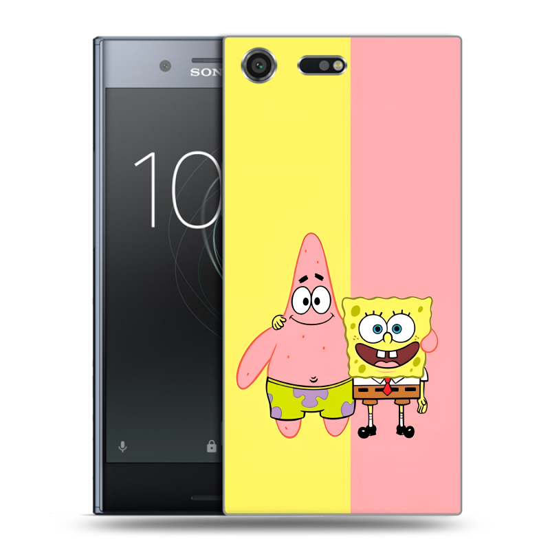 Силиконовый чехол на Sony Xperia XZ Premium с принтом Спанч боб Спанчбоб Силиконовый чехол на Sony Xperia XZ Premium с принтом Спанч боб Спанчбоб
