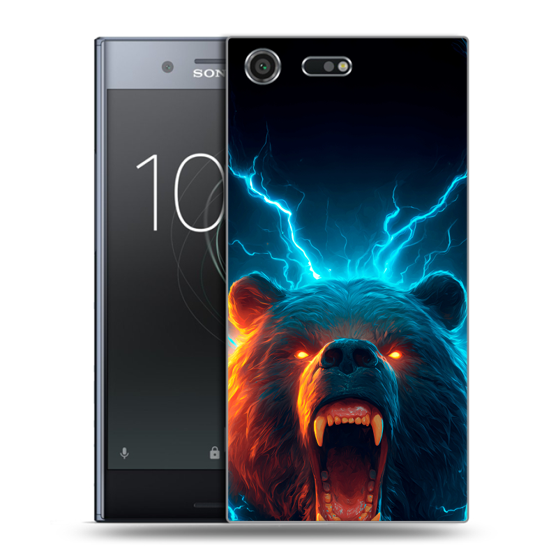 Силиконовый чехол на Sony Xperia XZ Premium с принтом Медведь Силиконовый чехол на Sony Xperia XZ Premium с принтом Медведь