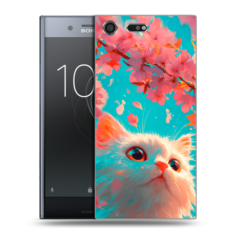 Силиконовый чехол на Sony Xperia XZ Premium с принтом Красивый кот Силиконовый чехол на Sony Xperia XZ Premium с принтом Красивый кот