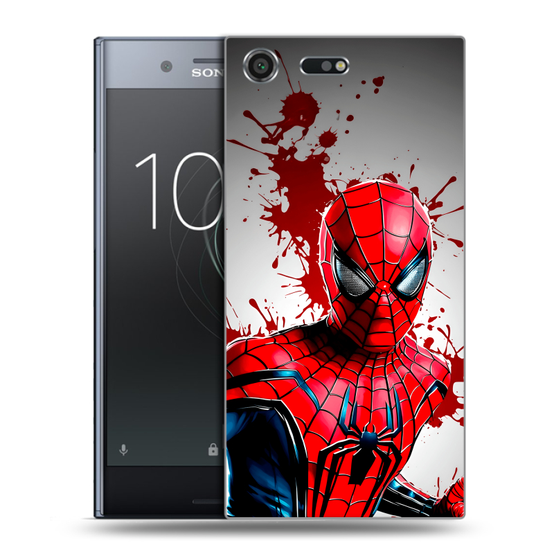 Силиконовый чехол на Sony Xperia XZ Premium с принтом Spiderman Человек паук Силиконовый чехол на Sony Xperia XZ Premium с принтом Spiderman Человек паук