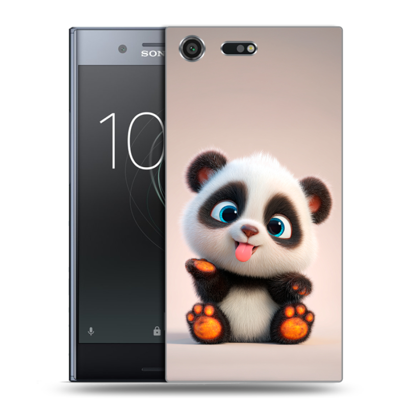 Силиконовый чехол на Sony Xperia XZ Premium с принтом милая панда Силиконовый чехол на Sony Xperia XZ Premium с принтом милая панда