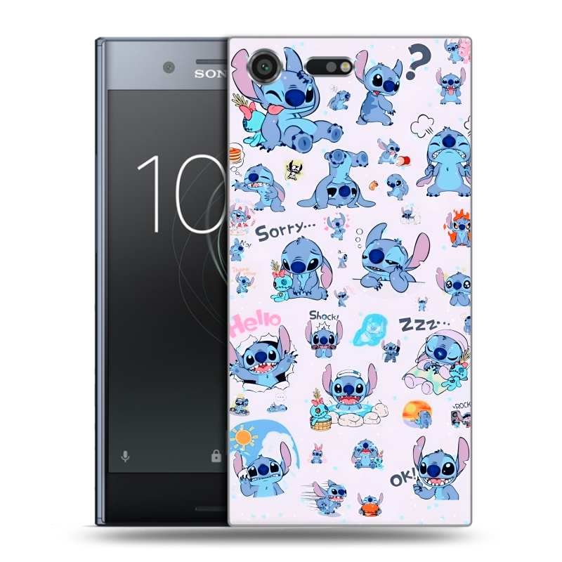 Силиконовый чехол на Sony Xperia XZ Premium с принтом Лило и Стич Силиконовый чехол на Sony Xperia XZ Premium с принтом Лило и Стич