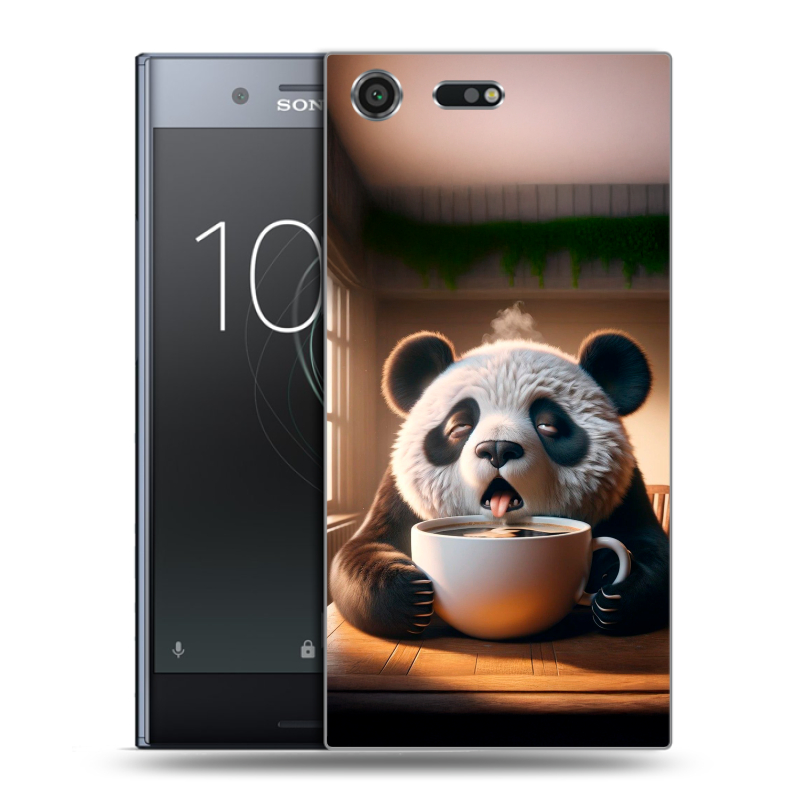 Силиконовый чехол на Sony Xperia XZ Premium с принтом смешная панда Силиконовый чехол на Sony Xperia XZ Premium с принтом смешная панда