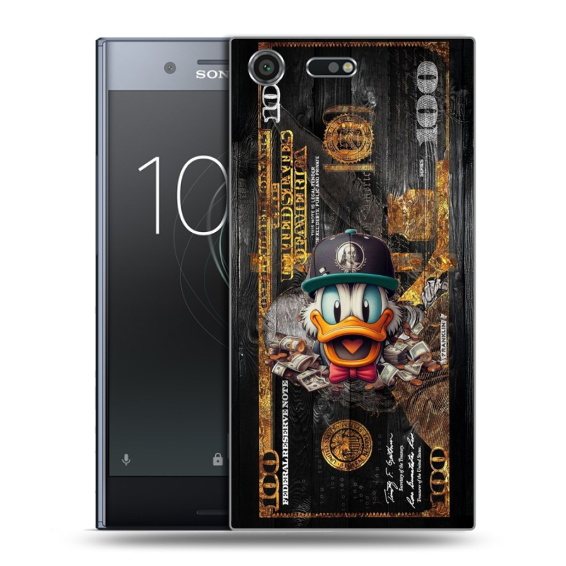Силиконовый чехол на Sony Xperia XZ Premium с принтом Дональд Дак Доллар Силиконовый чехол на Sony Xperia XZ Premium с принтом Дональд Дак Доллар