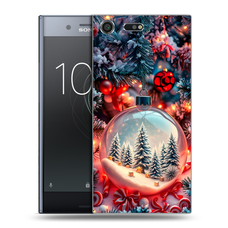 Силиконовый чехол на Sony Xperia XZ Premium с принтом Новый год Силиконовый чехол на Sony Xperia XZ Premium с принтом Новый год