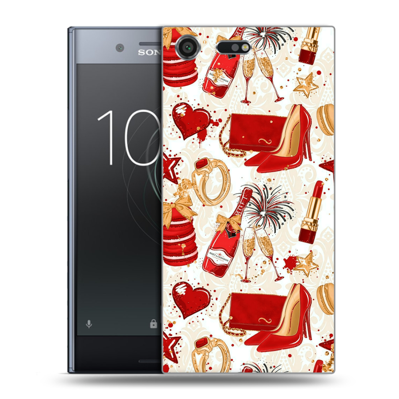 Силиконовый чехол на Sony Xperia XZ Premium с принтом Новый год Силиконовый чехол на Sony Xperia XZ Premium с принтом Новый год