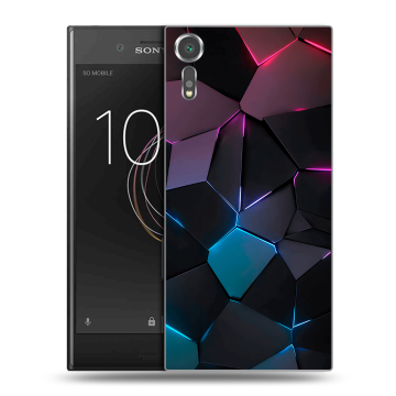 Пластиковый чехол на Sony Xperia XZs с принтом Геометрия неона
