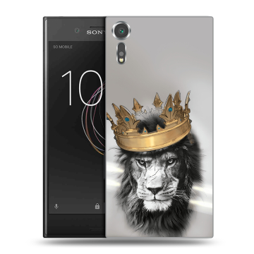 Пластиковый чехол на Sony Xperia XZs с принтом Лев с короной