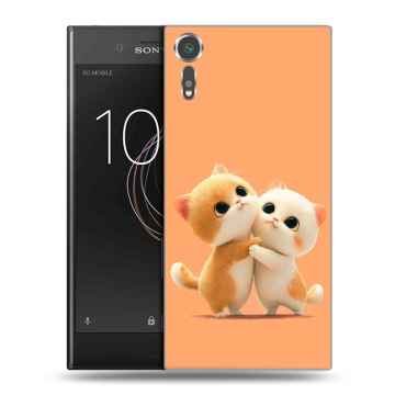 Пластиковый чехол на Sony Xperia XZs с принтом Милые котики