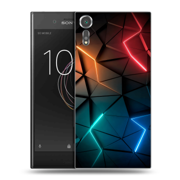 Пластиковый чехол на Sony Xperia XZs с принтом Абстракция неон