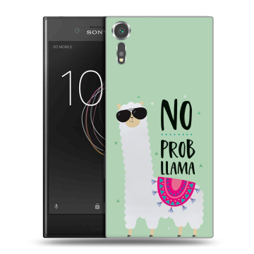 Пластиковый чехол на Sony Xperia XZs с принтом Лама