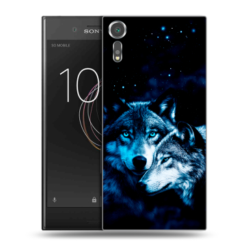 Пластиковый чехол на Sony Xperia XZs с принтом Волки