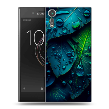 Пластиковый чехол на Sony Xperia XZs с принтом Листья