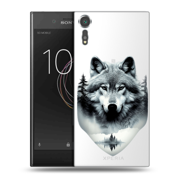 Пластиковый чехол на Sony Xperia XZs с принтом Волк в лесу Пластиковый чехол на Sony Xperia XZs с принтом Волк в лесу