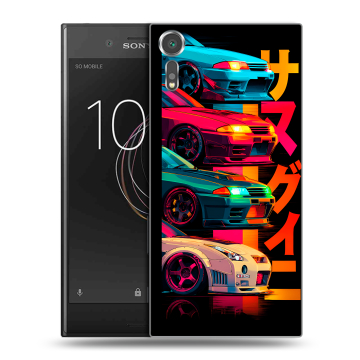 Пластиковый чехол на Sony Xperia XZs с принтом Гоночные машины Пластиковый чехол на Sony Xperia XZs с принтом Гоночные машины