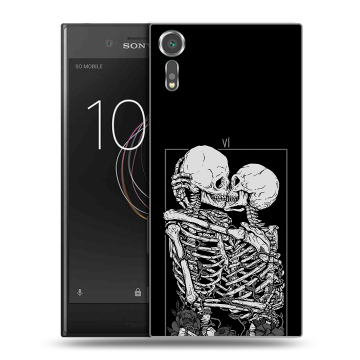 Пластиковый чехол на Sony Xperia XZs с принтом Поцелуй скелетов Пластиковый чехол на Sony Xperia XZs с принтом Поцелуй скелетов