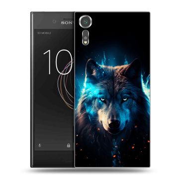 Пластиковый чехол на Sony Xperia XZs с принтом Волк ночной