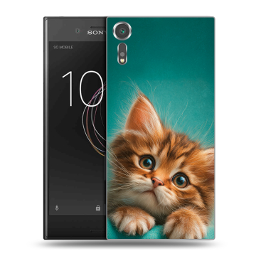 Пластиковый чехол на Sony Xperia XZs с принтом котенок Пластиковый чехол на Sony Xperia XZs с принтом котенок