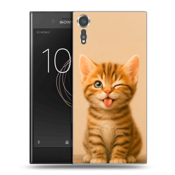 Пластиковый чехол на Sony Xperia XZs с принтом котенок Пластиковый чехол на Sony Xperia XZs с принтом котенок