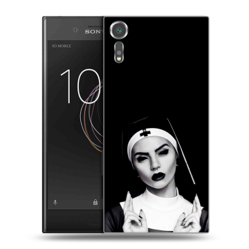 Пластиковый чехол на Sony Xperia XZs с принтом монашка Пластиковый чехол на Sony Xperia XZs с принтом монашка